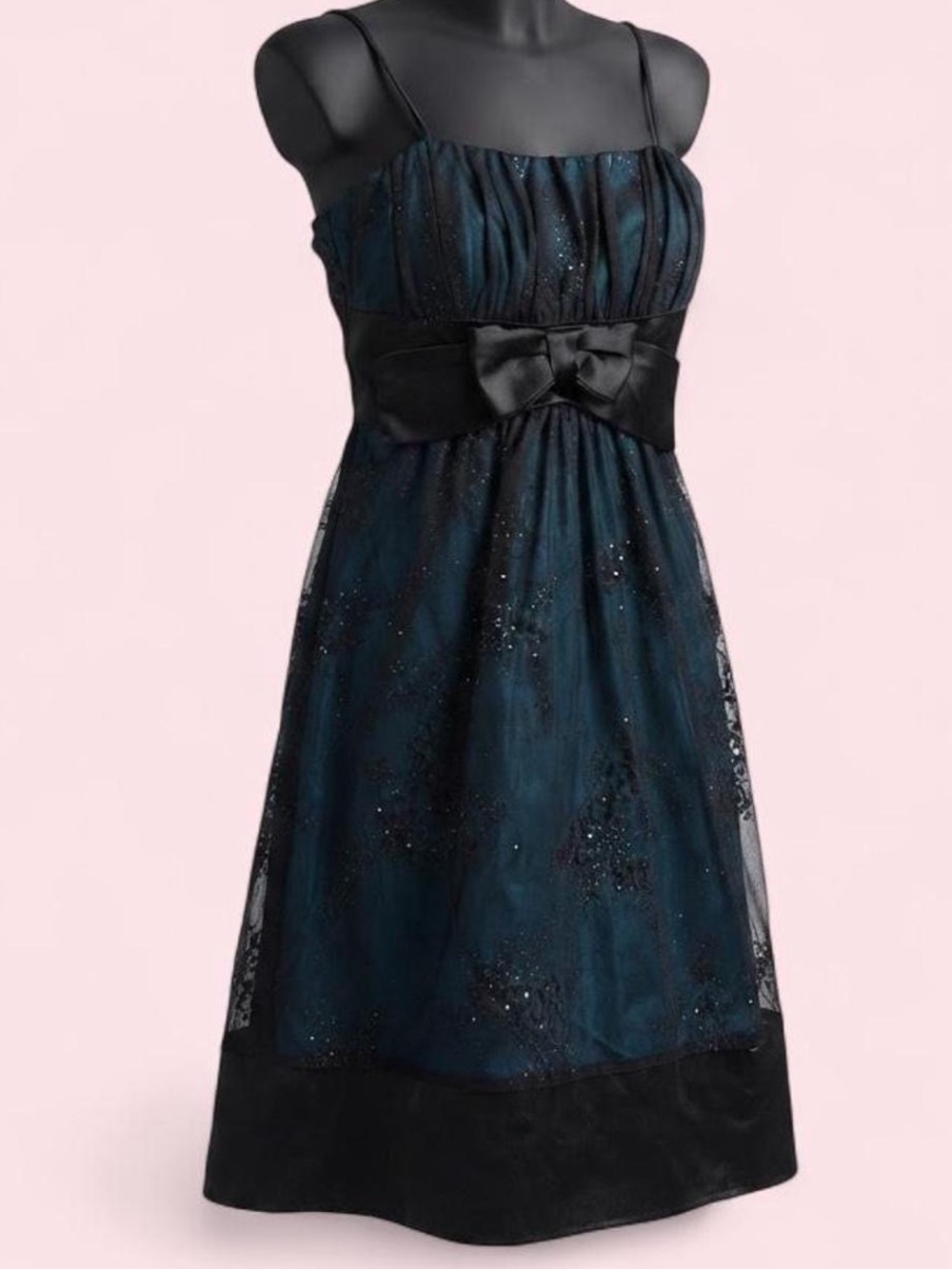 Taboo VTG The Craft Goth Hex Girls Scooby Doo Teal Sparkle Mini Babydoll Dress S